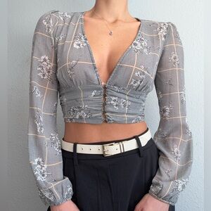 Floral Cropped Blouse